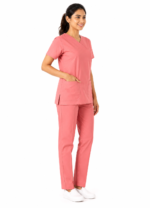 Panuniforms Coral P 06 Shirt, Pant Hospital Scrub (Coral Pink, Pink, Light Red) - Image 4