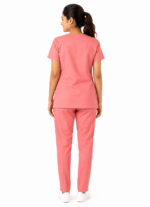 Panuniforms Coral P 06 Shirt, Pant Hospital Scrub (Coral Pink, Pink, Light Red) - Image 3