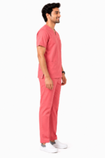 Panuniforms Coral P 06 Shirt, Pant Hospital Scrub (Coral Pink, Pink, Red) - Image 2