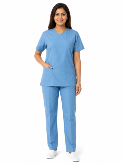 Panuniforms Light B 06 Shirt, Pant Hospital Scrub (Light Blue)