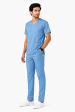 Panuniforms M Light B 06 Shirt, Pant Hospital Scrub (Light Blue) - Image 4