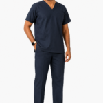 Panuniforms M Olive B 06 Shirt, Pant Hospital Scrub (Olive Blue, Navy Blue)