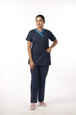Panuniforms F9PU Dblue-Lblue Shirt, Pant Hospital Scrub (Dark blue)