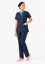 Panuniforms F9PU Dblue-Lblue Shirt, Pant Hospital Scrub (Dark blue) - Image 3