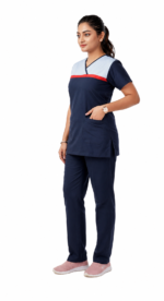 Panuniforms F2PU Olive/Light B 02 Shirt, Pant Hospital Scrub (Olive Blue, Light Blue) - Image 4